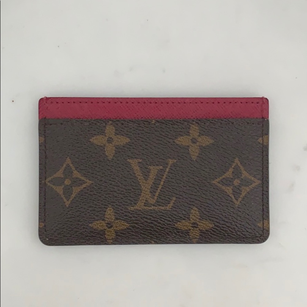 PInk Louis Vuitton Monogram Authentic Card Case